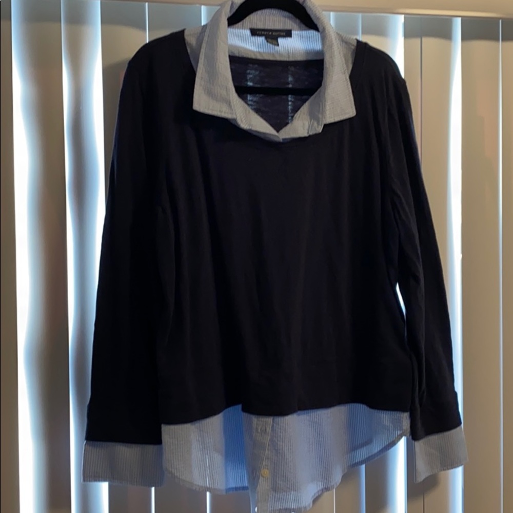 Tommy Hilfiger Mock layered shirt-sweater
